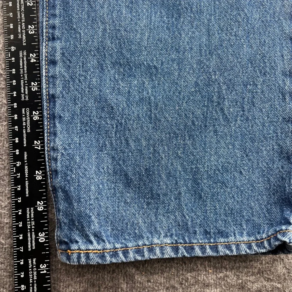 Levis 94 Baggy High Rise Wide Leg Straight Jeans Blue Medium Wash Womens 28
